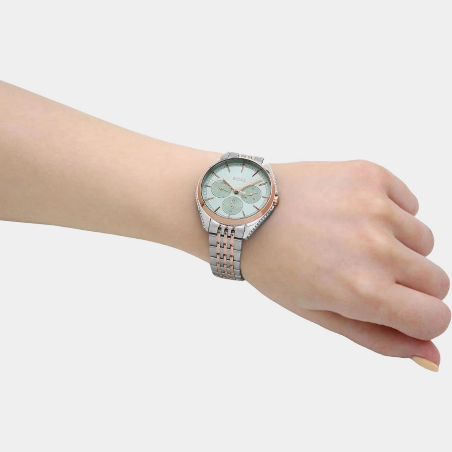 Women Green Multi-Function Stainless Steel Watch 1502641