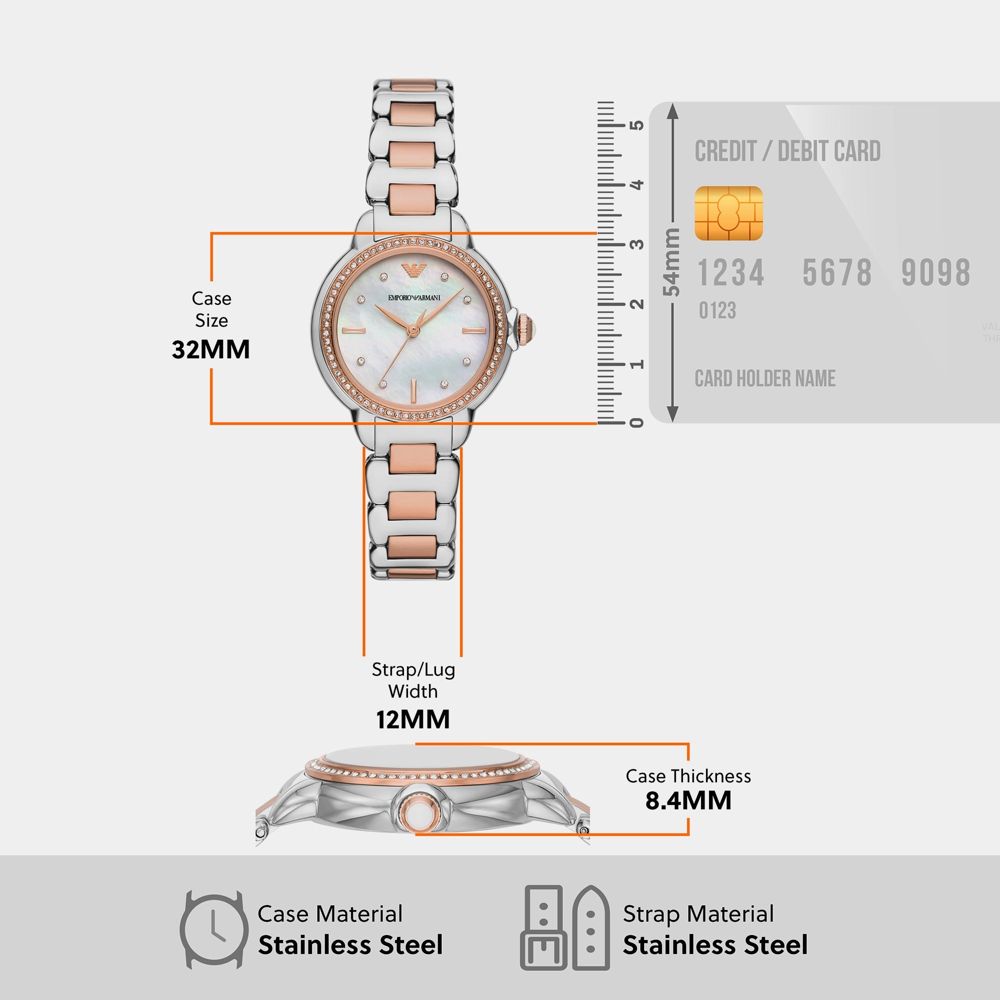 Women Mother Of Pearl Analog Stainless Steel Watch AR11569