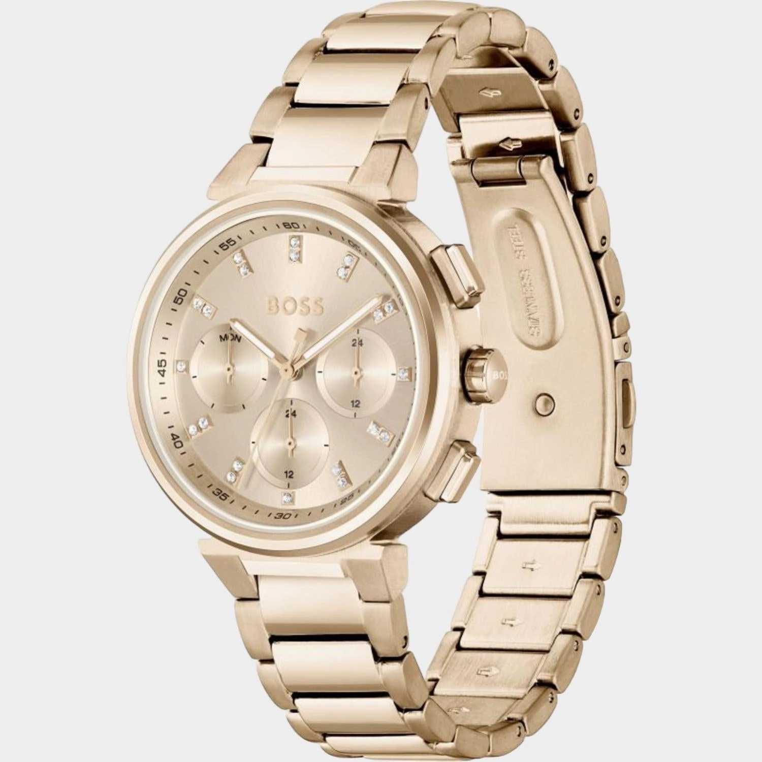 Women Pink Multi-Function Stainless Steel Watch 1502678
