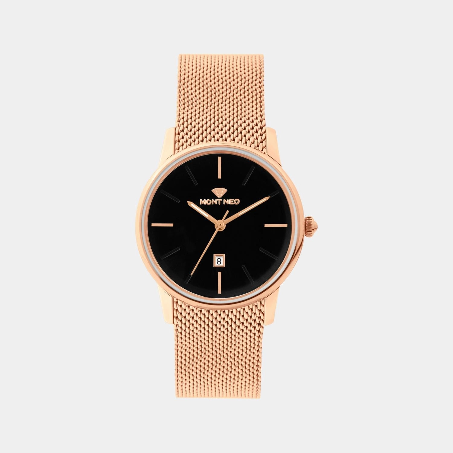 Women Quartz Black Dial Analog Mesh Watch L1052E-B3304