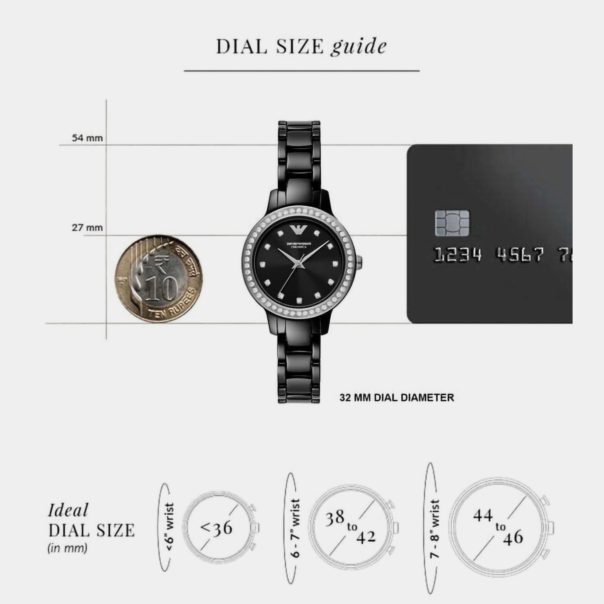 Women Quartz Black Dial Analog Stainless Steel Watch AR70008
