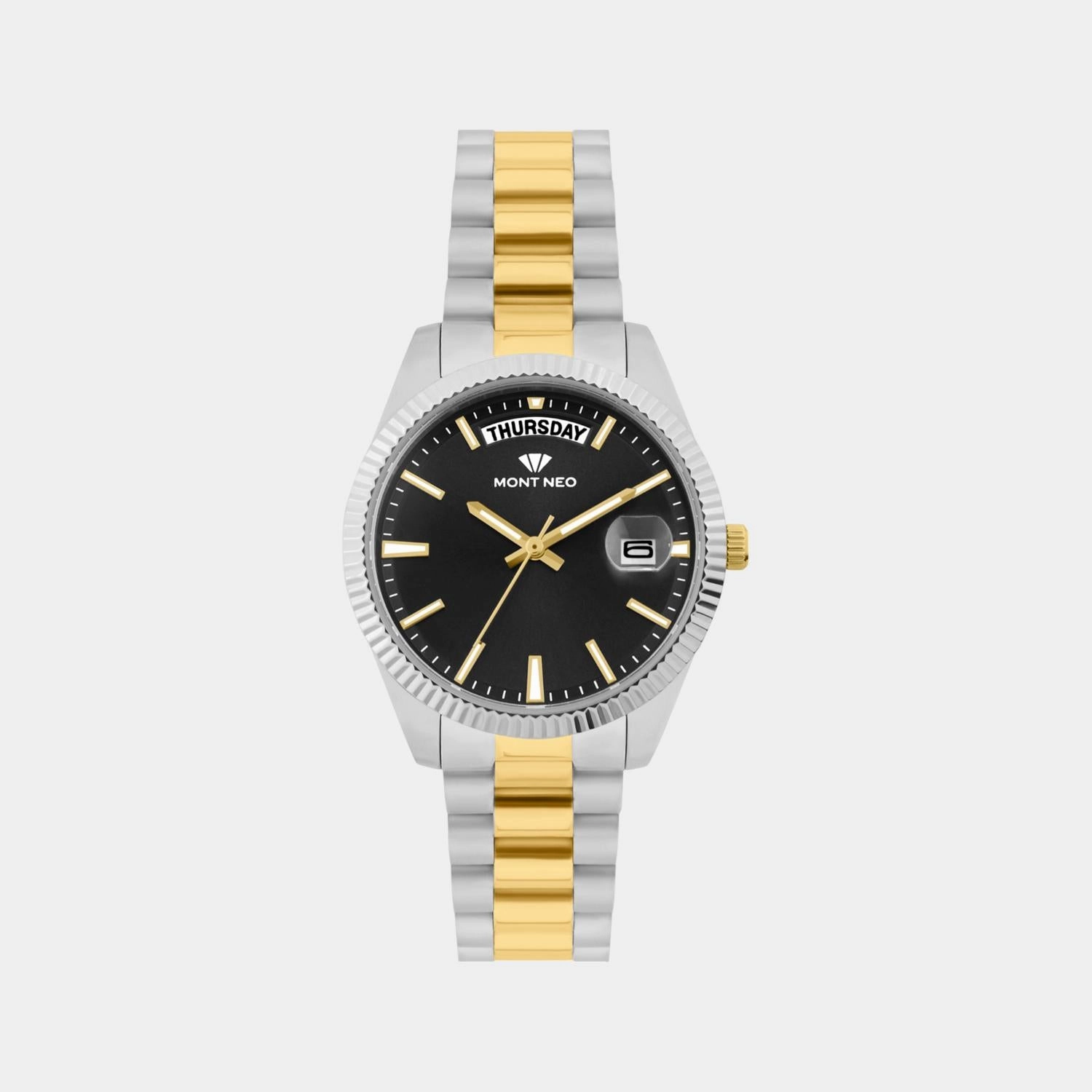 Women Quartz Black Dial Analog Stainless Steel Watch L3505D-M1204