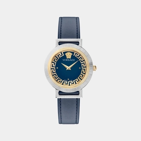 Women Quartz Blue Dial Analog Leather Watch VE3D00122
