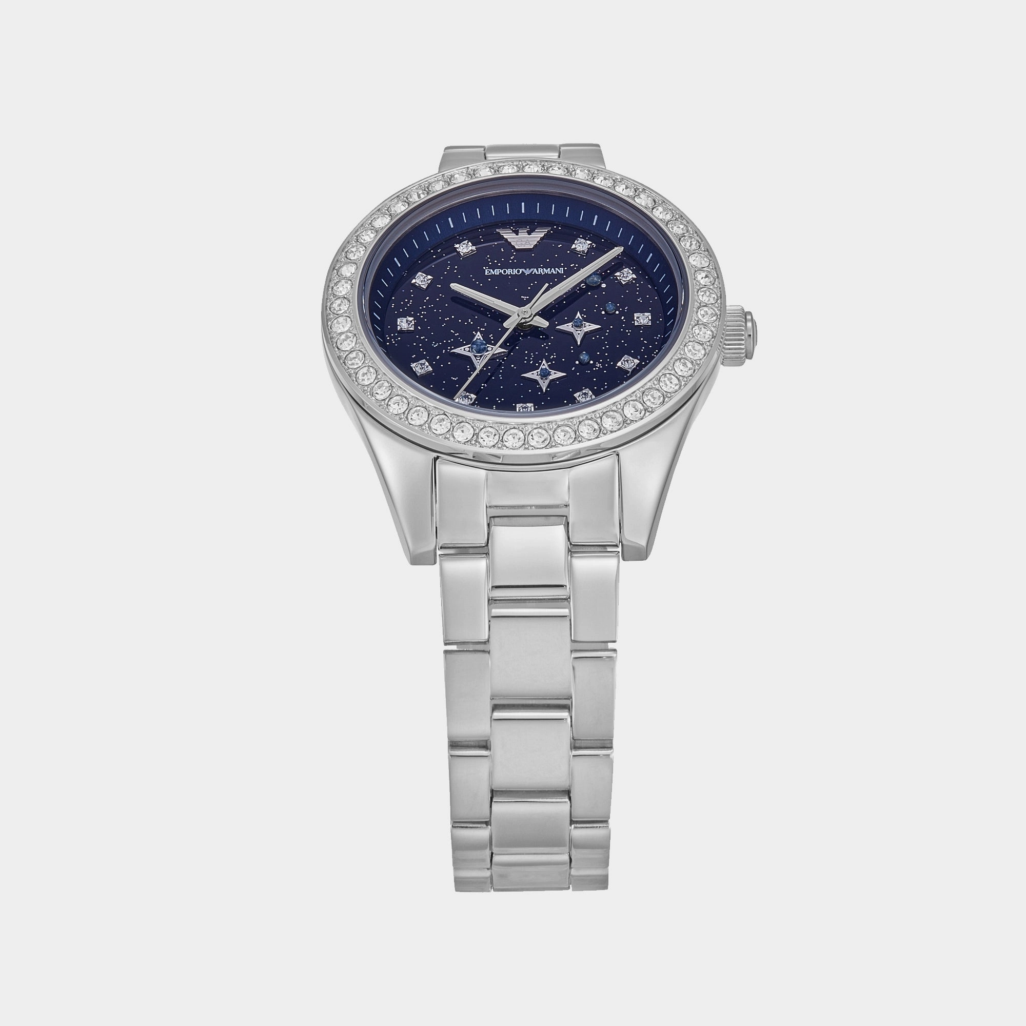 Women Quartz Blue Dial Analog Stainless Steel Watch AR11628