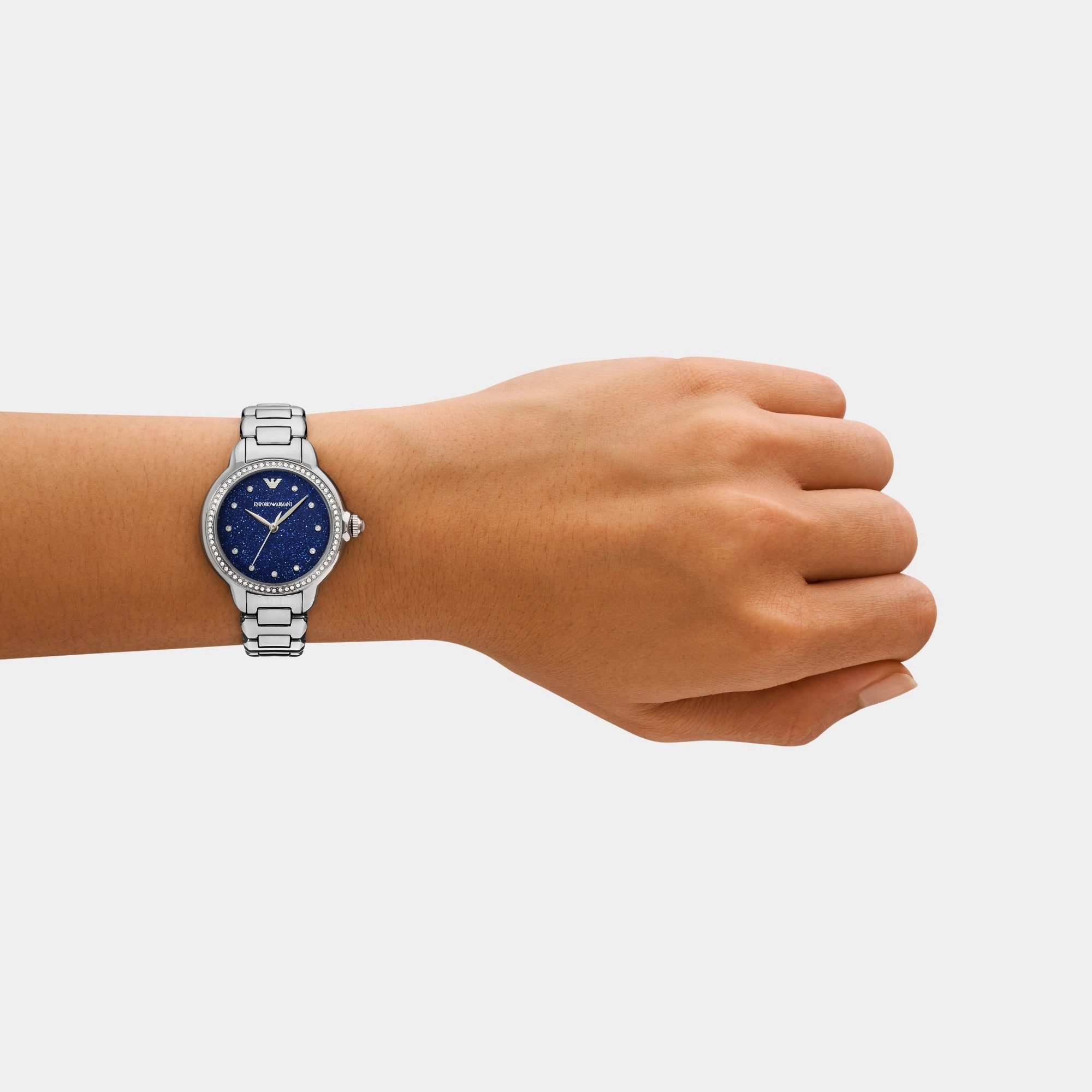 Women Quartz Blue Dial Analog Stainless Steel Watch AR11630