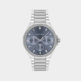 Women Quartz Blue Dial Multi-Function Stainless Steel Watch 25100051