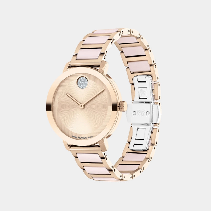 Women Quartz Carnation Dial Analog Stainless Steel Watch 3601237