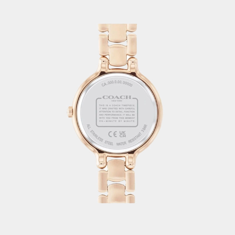 Women Quartz Carnation Gold Dial Analog Stainless Steel Watch 14504126