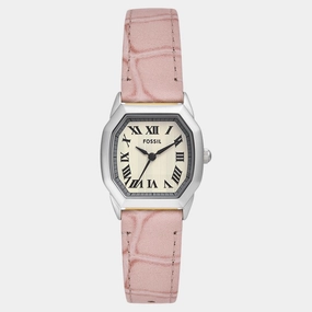 Women Quartz Cream Dial Analog Leather Watch ES5406