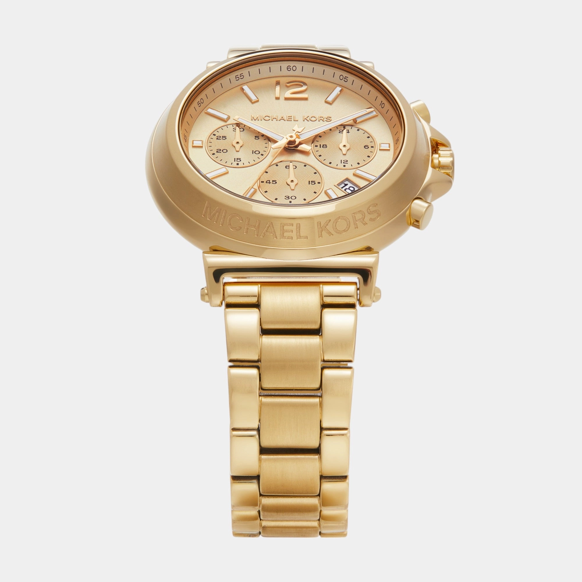 Women Quartz Gold Dial Chronograph Stainless Steel Watch MK7493
