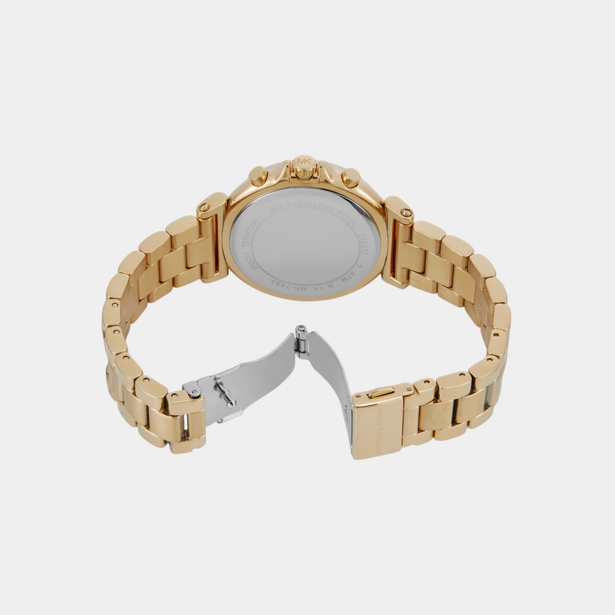 Women Quartz Gold Dial Chronograph Stainless Steel Watch MK7493