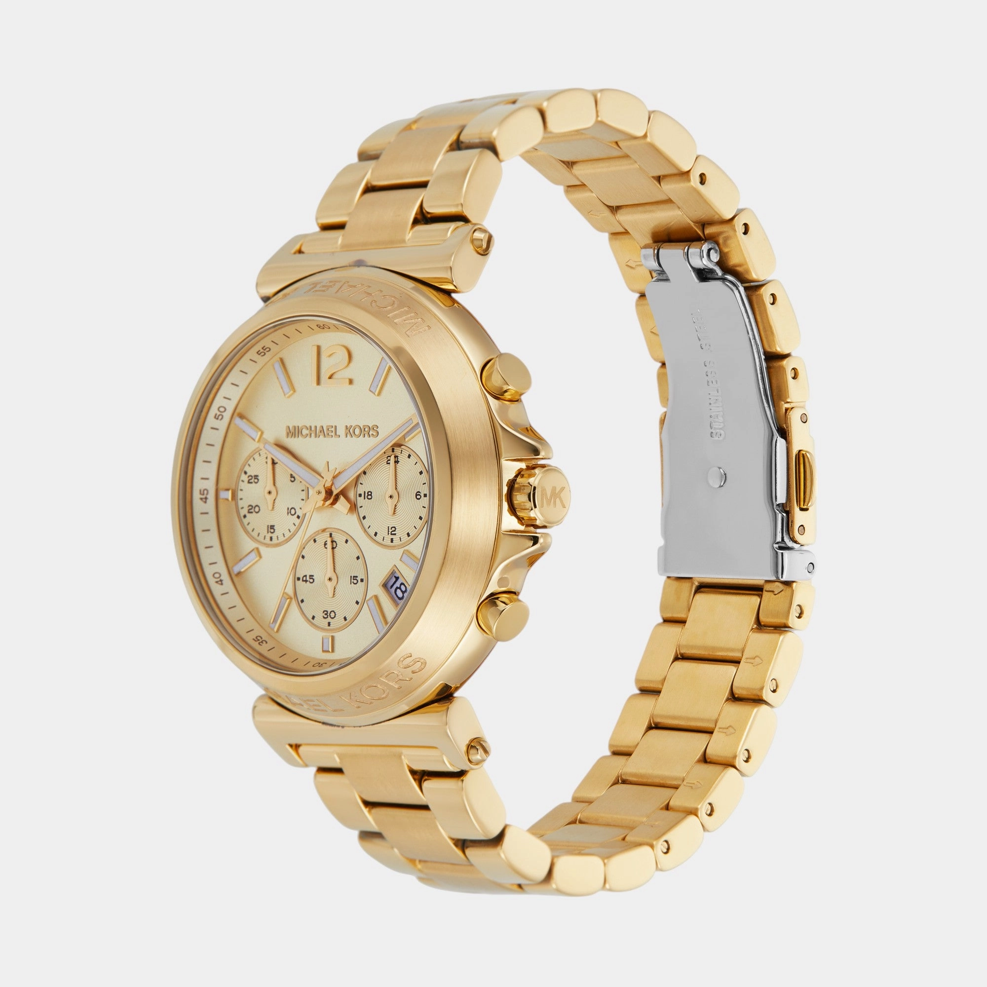 Women Quartz Gold Dial Chronograph Stainless Steel Watch MK7493
