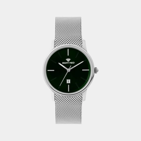 Women Quartz Green Dial Analog Mesh Watch L1052E-B1114