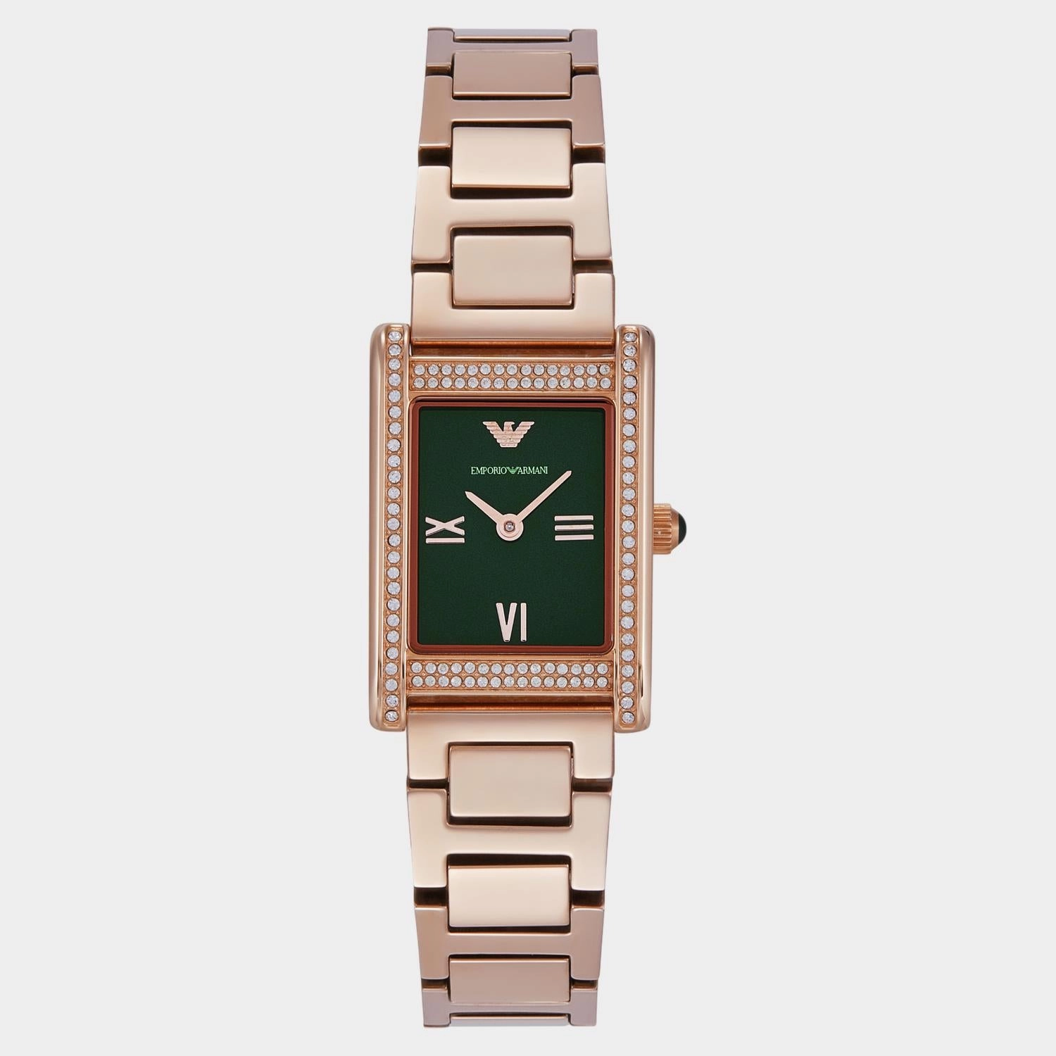 Women Quartz Green Dial Analog Stainless Steel Watch AR11641
