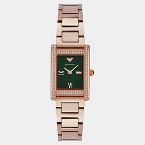 Women Quartz Green Dial Analog Stainless Steel Watch AR11641
