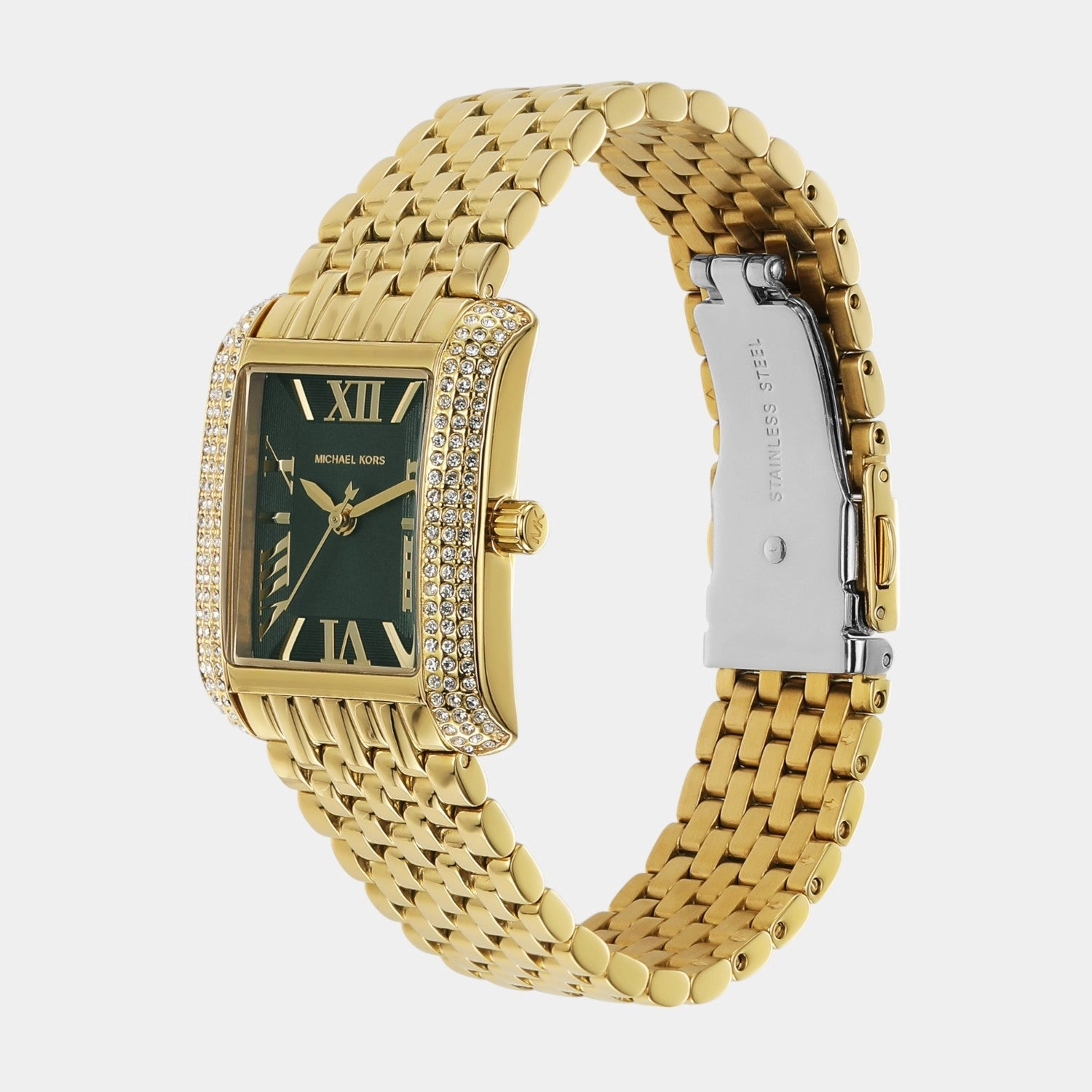 Women Quartz Green Dial Analog Stainless Steel Watch MK4742