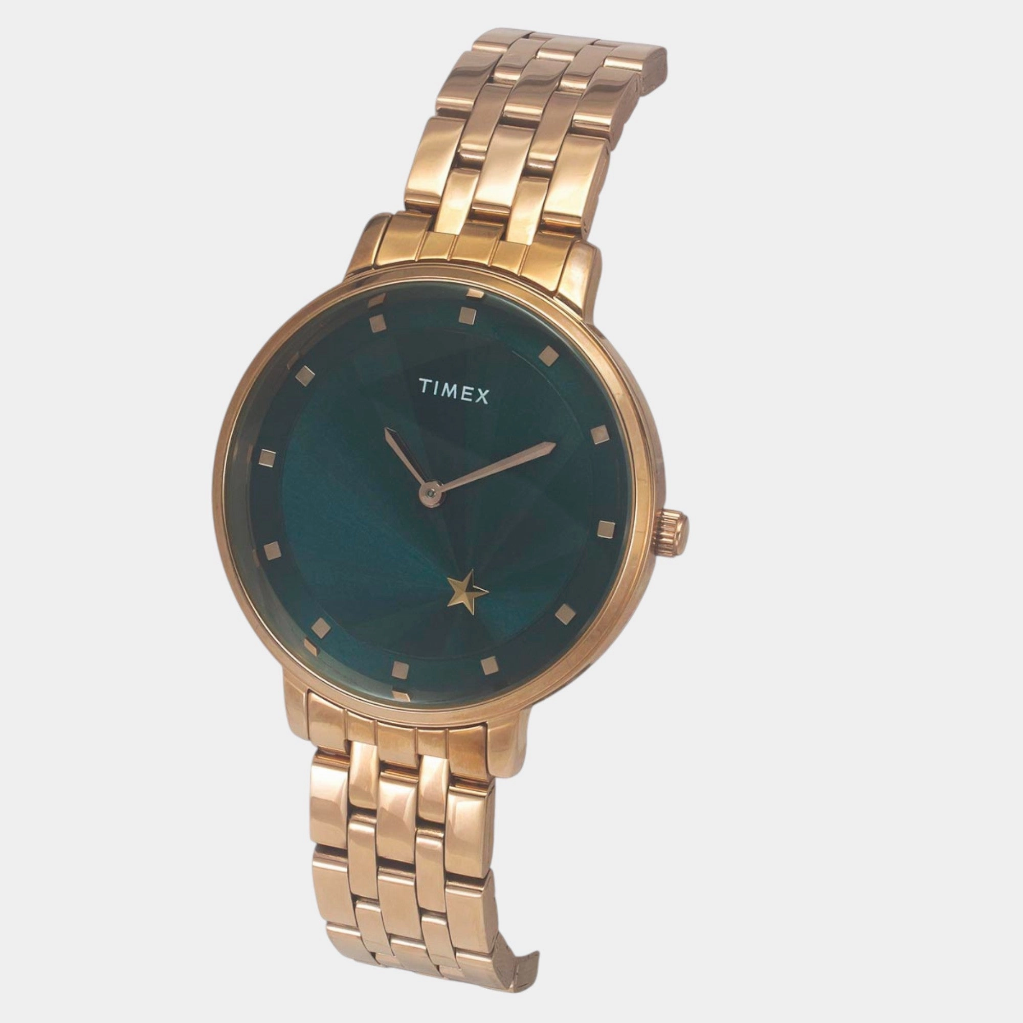 Women Quartz Green Dial Analog Stainless Steel Watch TWEL19103