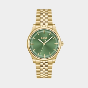 Women Quartz Green Mother Of Pearl Dial Analog Stainless Steel Watch 1502780