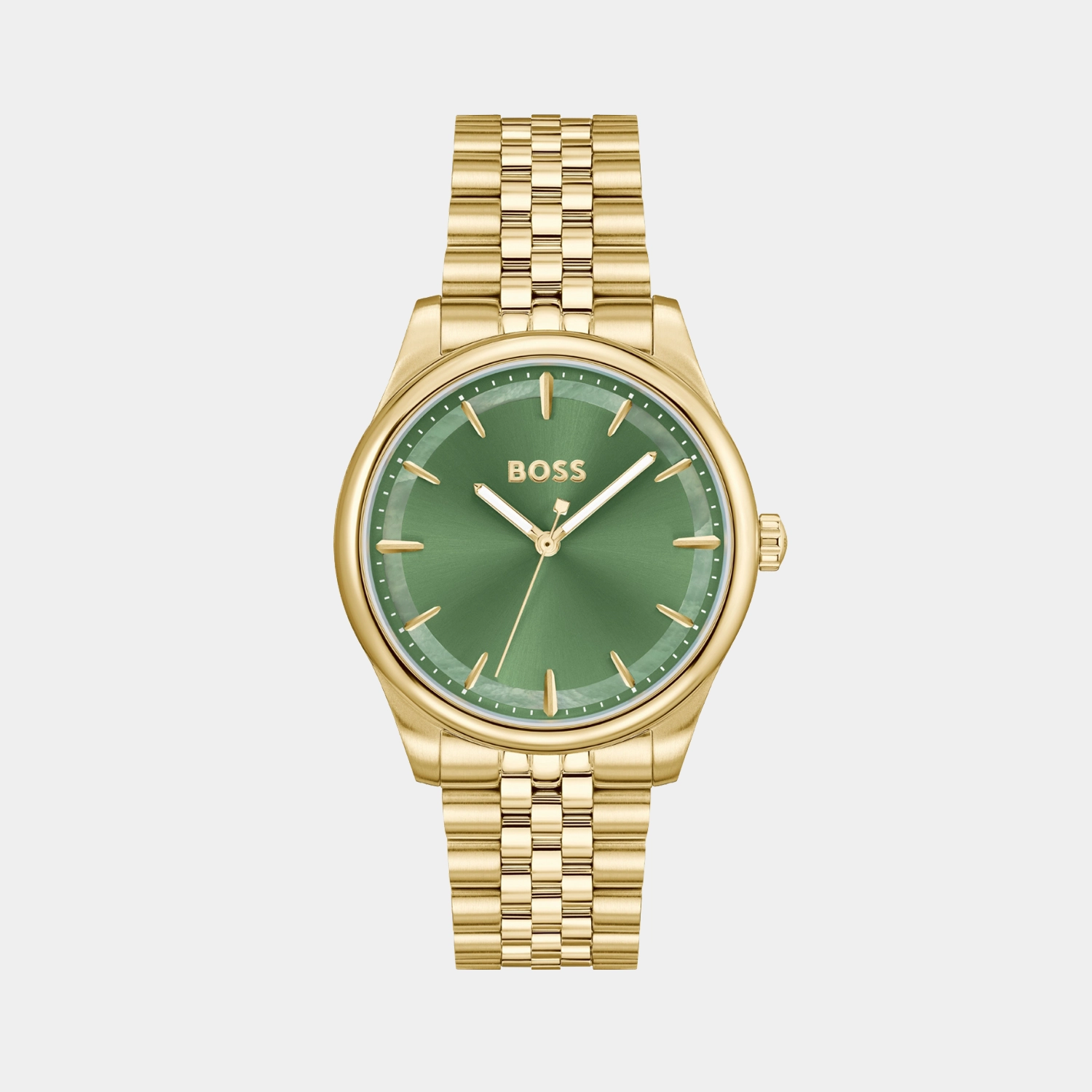 Women Quartz Green Mother Of Pearl Dial Analog Stainless Steel Watch 1502780