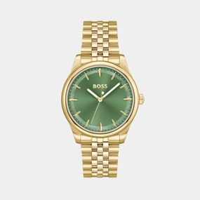 Women Quartz Green Mother Of Pearl Dial Analog Stainless Steel Watch 1502780