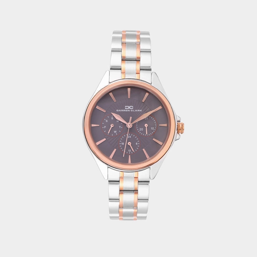 Women Quartz Grey Dial Multi-Function Metal Watch 2010E-M0115