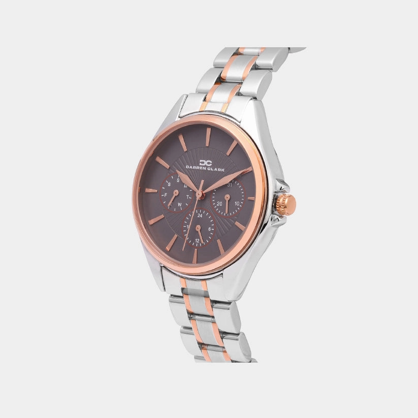 Women Quartz Grey Dial Multi-Function Metal Watch 2010E-M0115