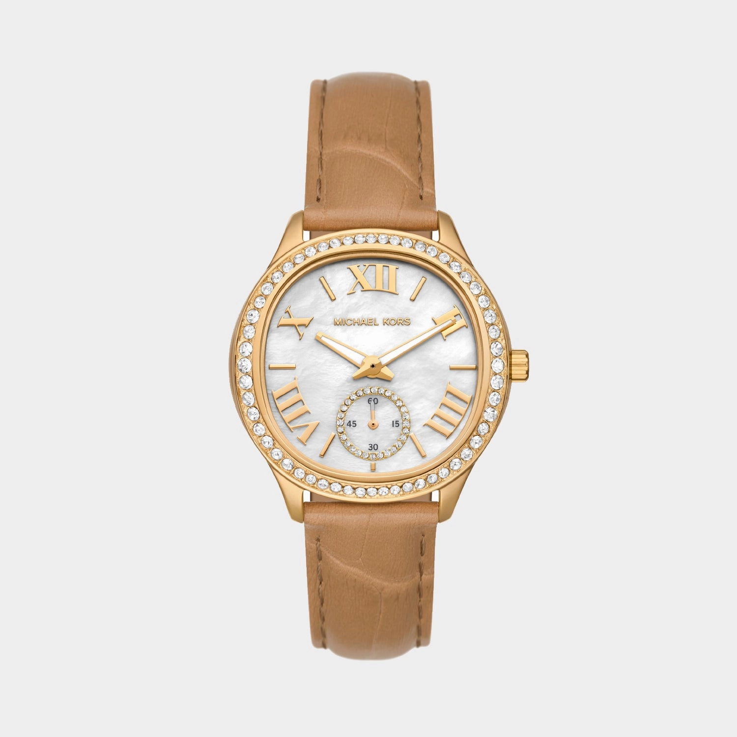 Women Quartz Mother Of Pearl Dial Analog Leather Watch MK4819