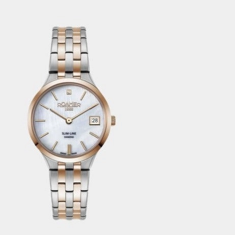 Women Quartz Mother of Pearl Dial Analog Stainless Steel Watch 864857 49 20 50