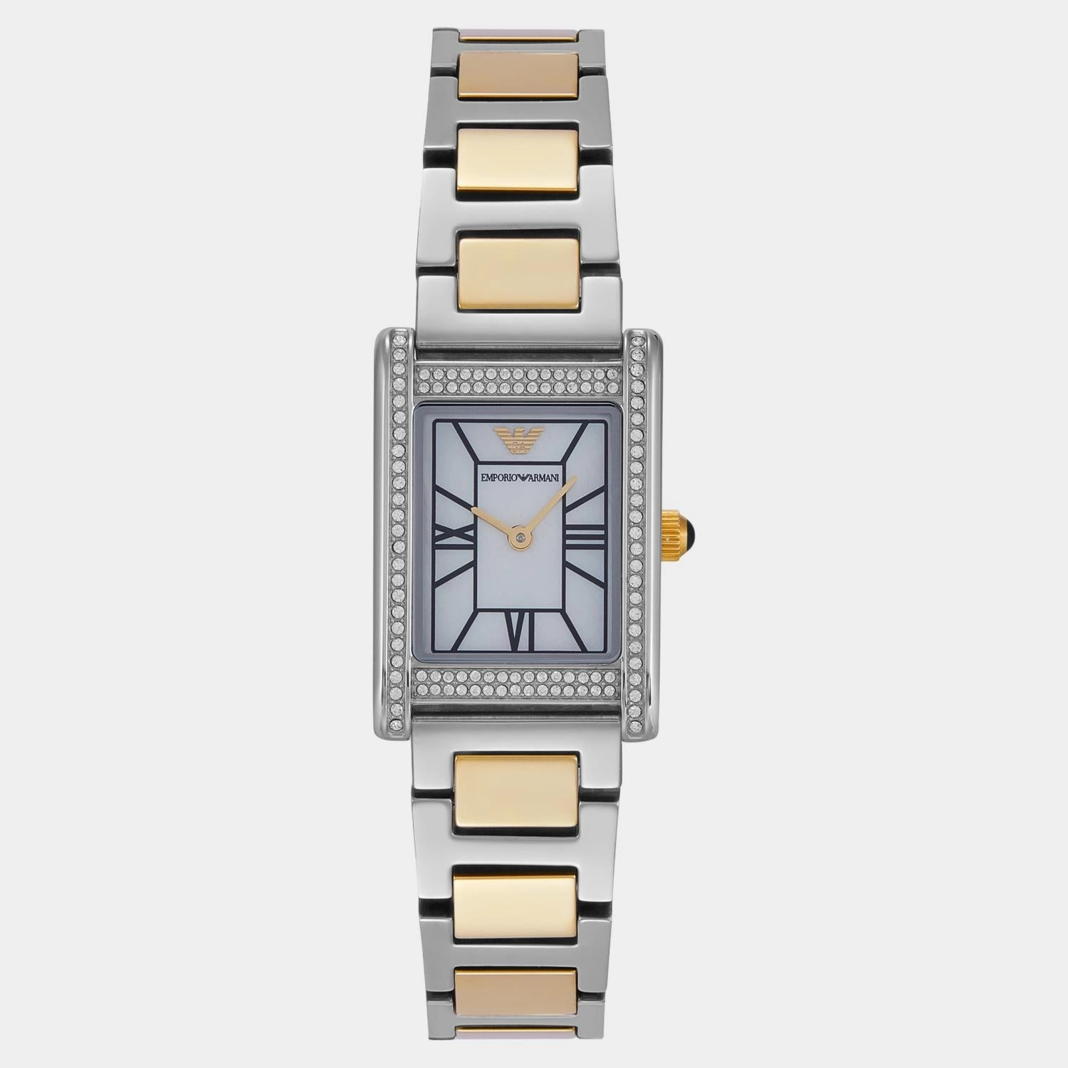 Women Quartz Mother Of Pearl Dial Analog Stainless Steel Watch AR11642