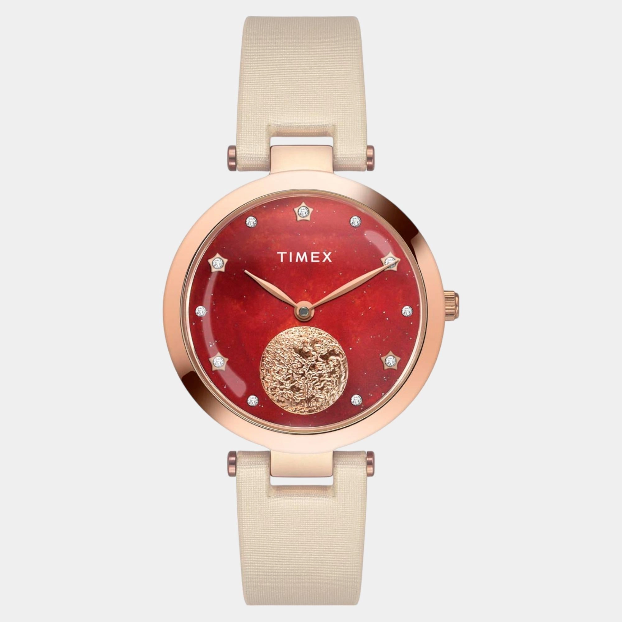 Women Quartz Orange Dial Analog Leather Watch TWEL19201