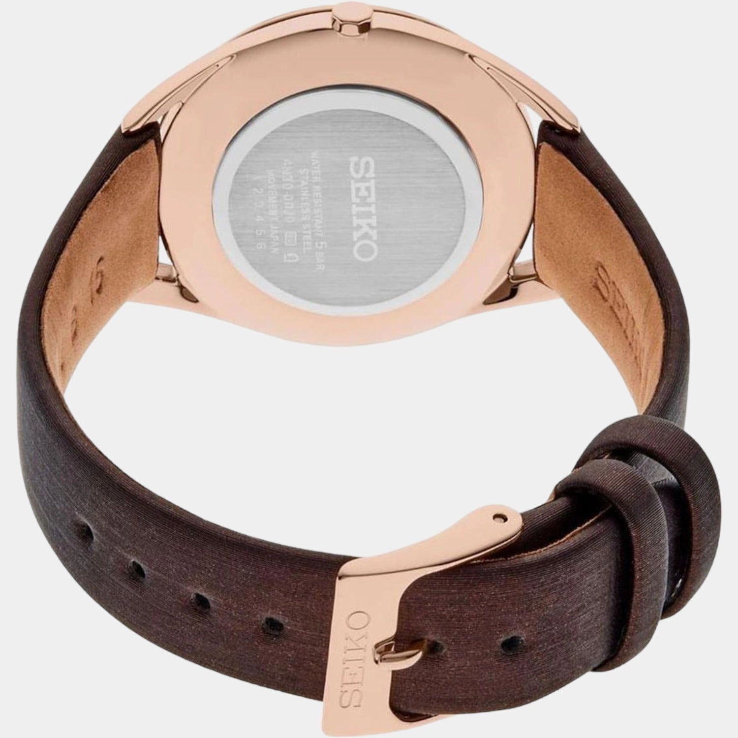 Women Quartz Pink Dial Analog Leather Watch SWR082P1