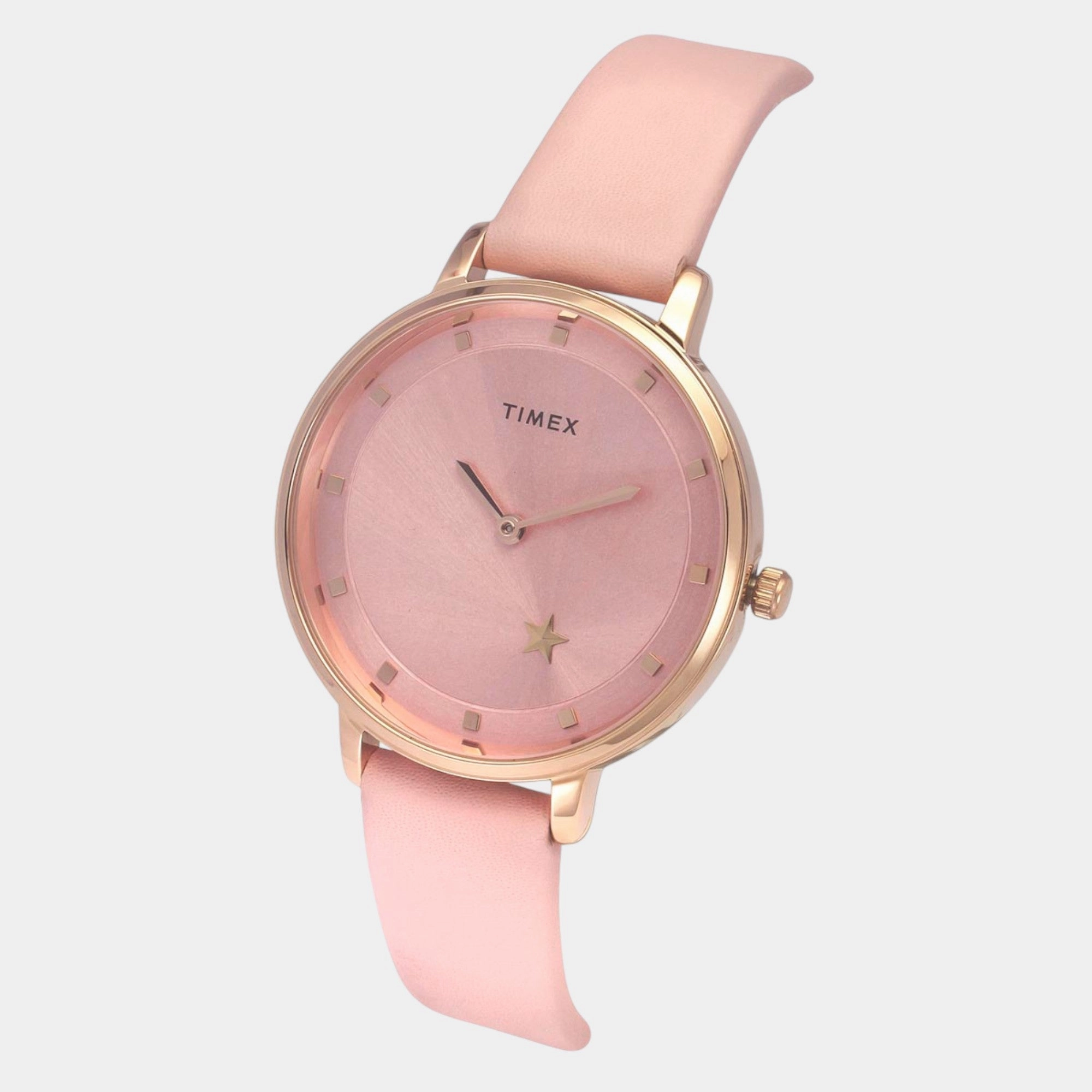 Women Quartz Pink Dial Analog Leather Watch TWEL19100