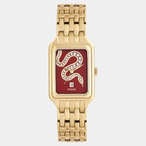Women Quartz Red Dial Analog Stainless Steel Watch ES5379