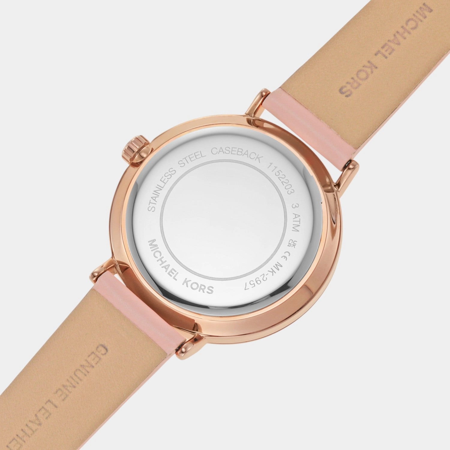 Women Quartz Rose Gold Dial Analog Leather Watch MK2957