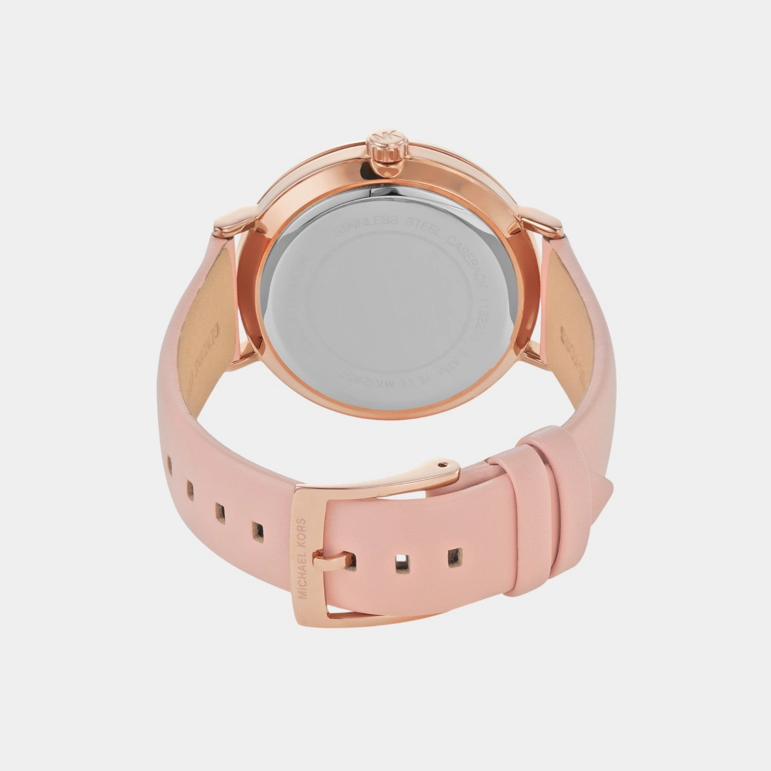 Women Quartz Rose Gold Dial Analog Leather Watch MK2957