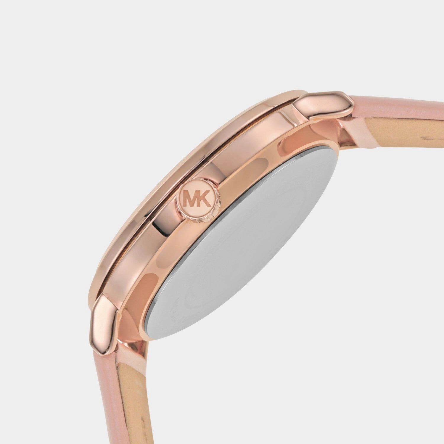 Women Quartz Rose Gold Dial Analog Leather Watch MK2957