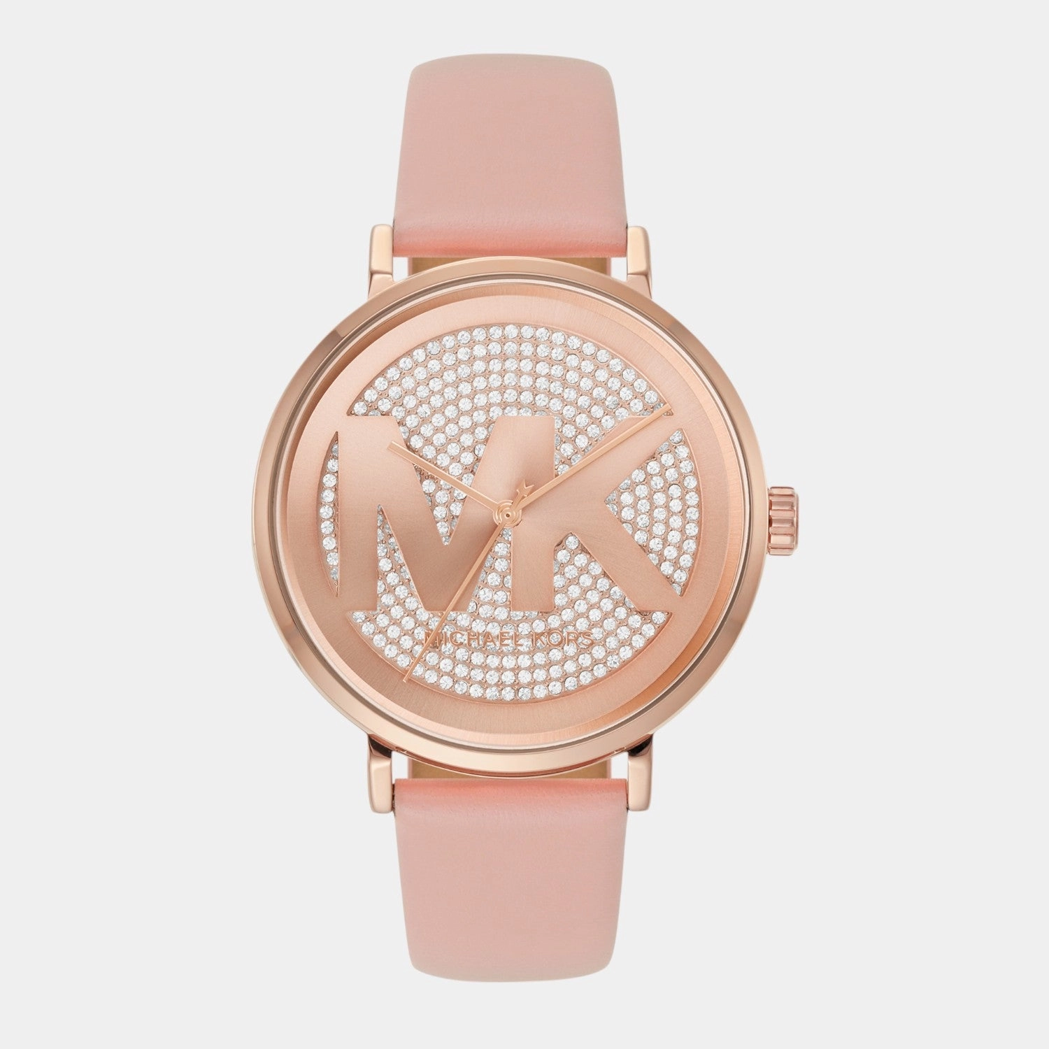 Women Quartz Rose Gold Dial Analog Leather Watch MK2957