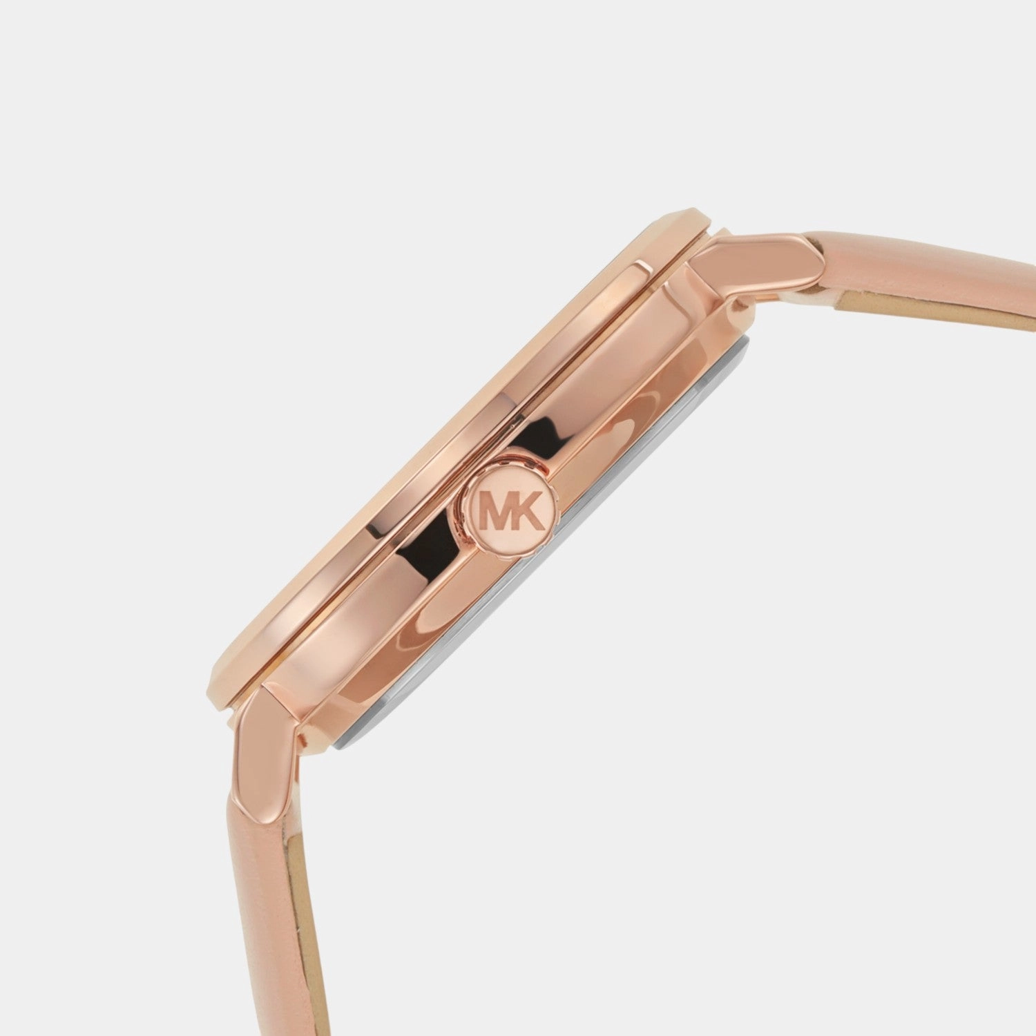 Women Quartz Rose Gold Dial Analog Leather Watch MK2957