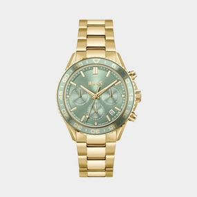 Women Quartz Sage Green Dial Chronograph Stainless Steel Watch 1502755