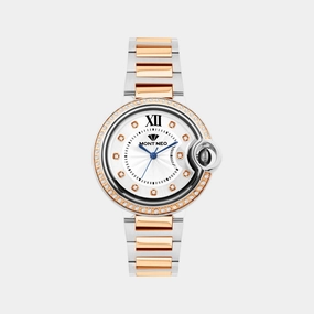 Women Quartz Silver Dial Analog Metal Watch 4510B-M1303