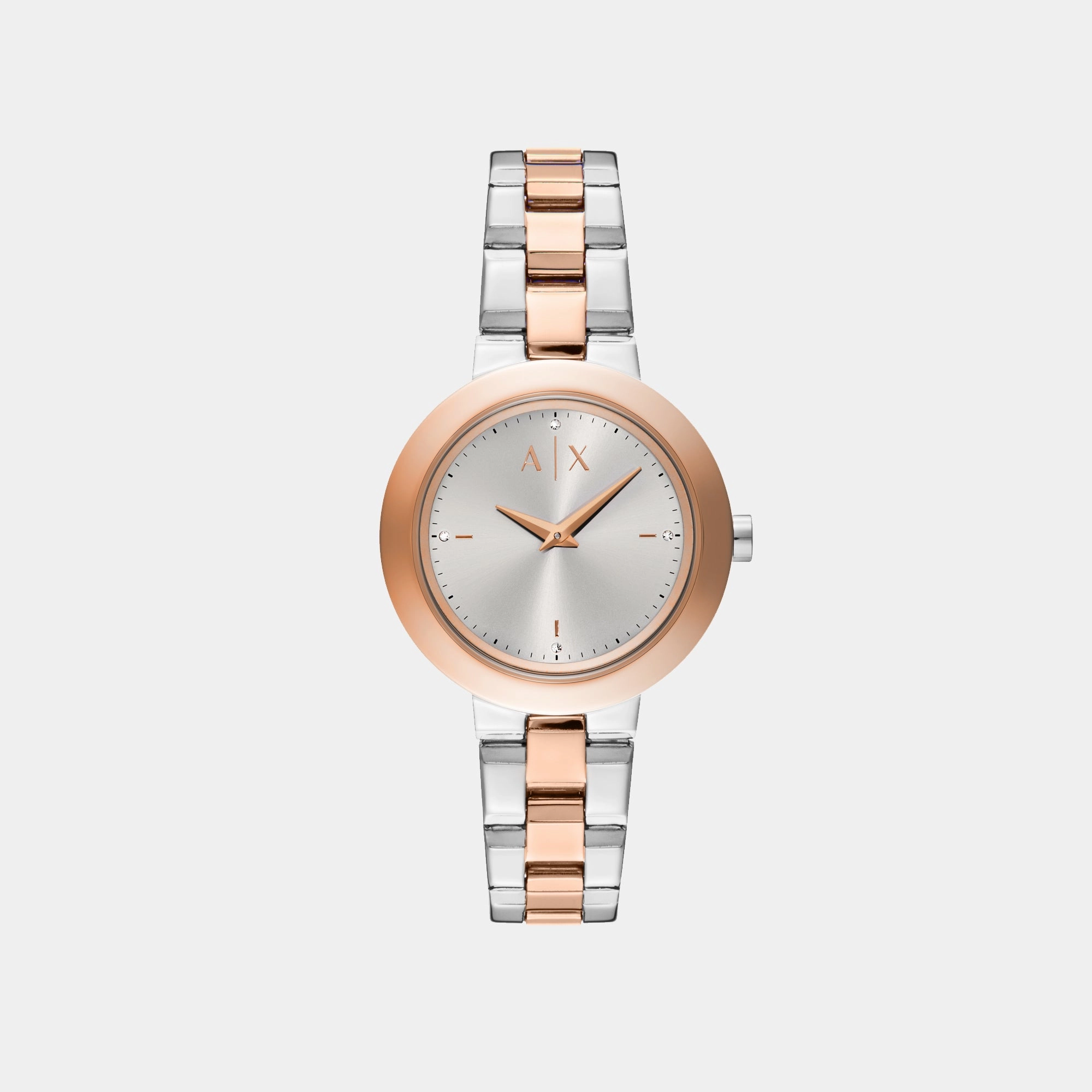 Women Quartz Silver Dial Analog Stainless Steel Watch AX5172