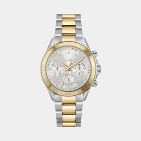Women Quartz Silver Dial Chronograph Stainless Steel Watch 1502756
