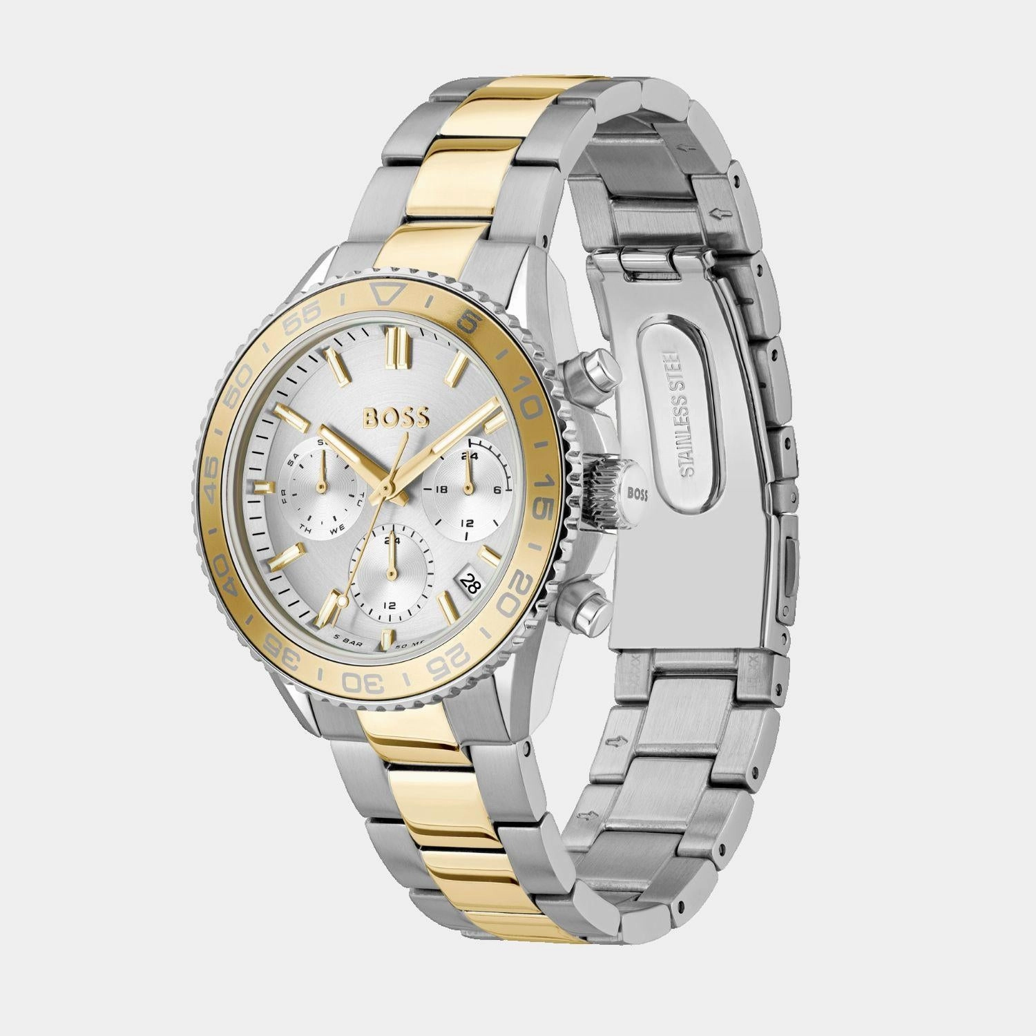 Women Quartz Silver Dial Chronograph Stainless Steel Watch 1502756