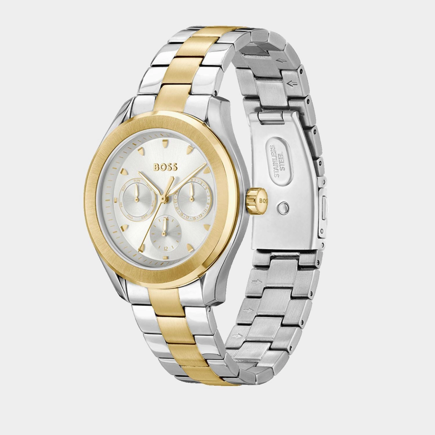 Women Quartz Silver Dial Multi-Function Stainless Steel Watch 1502746