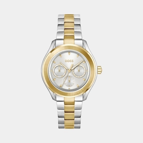 Women Quartz Silver Dial Multi-Function Stainless Steel Watch 1502746