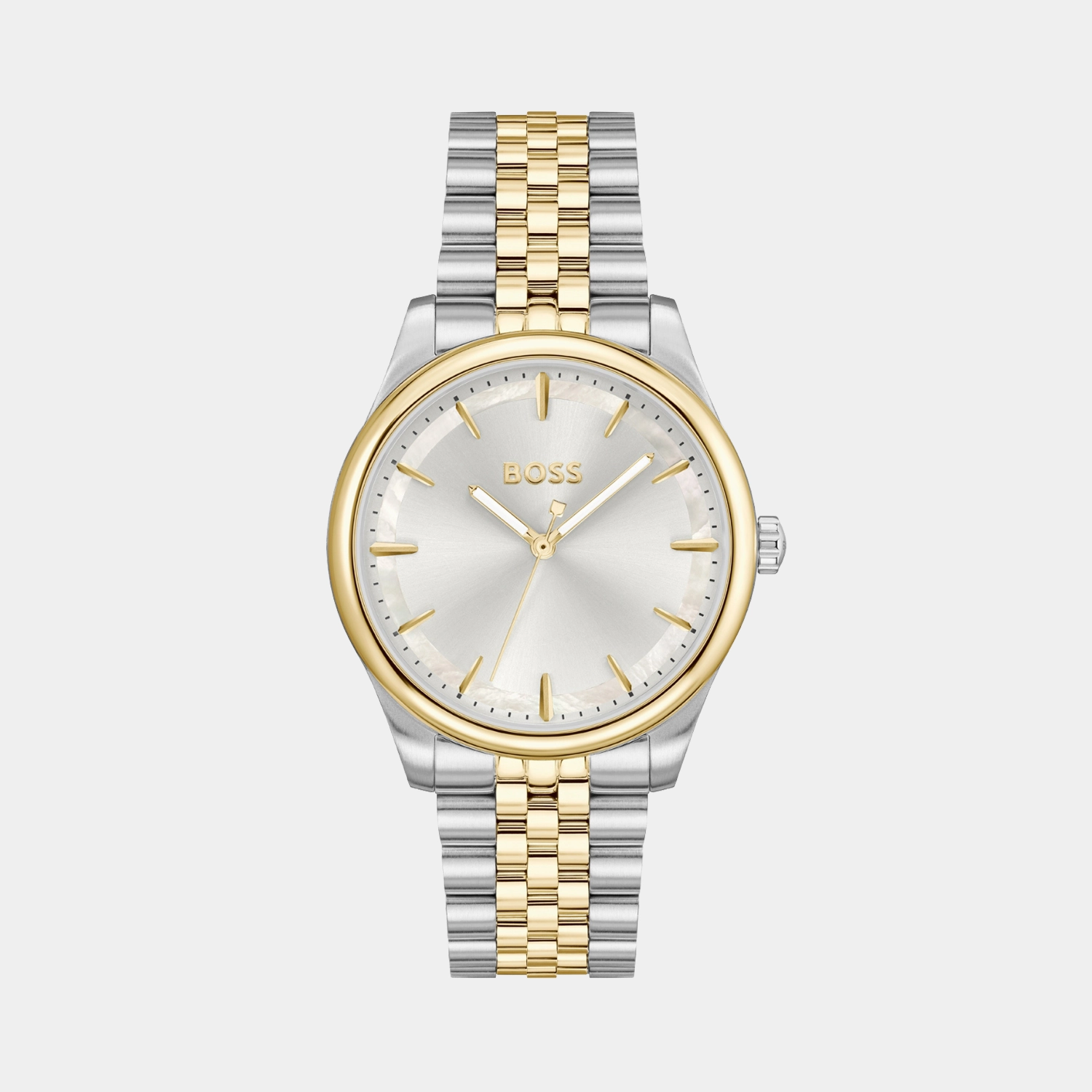 Women Quartz Silver Mother Of Pearl Dial Analog Stainless Steel Watch 1502779