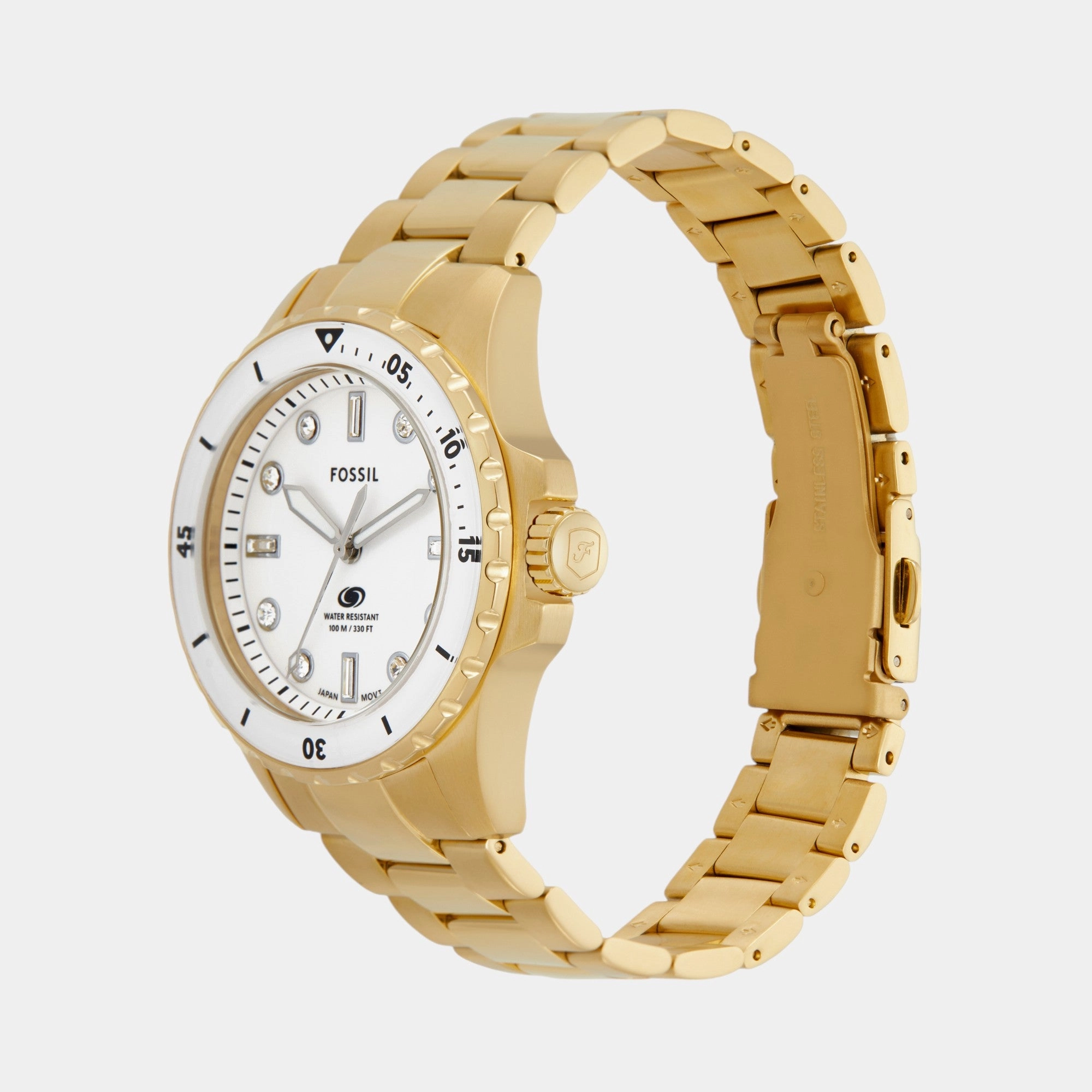 Women Quartz White Dial Analog Stainless Steel Watch ES5350
