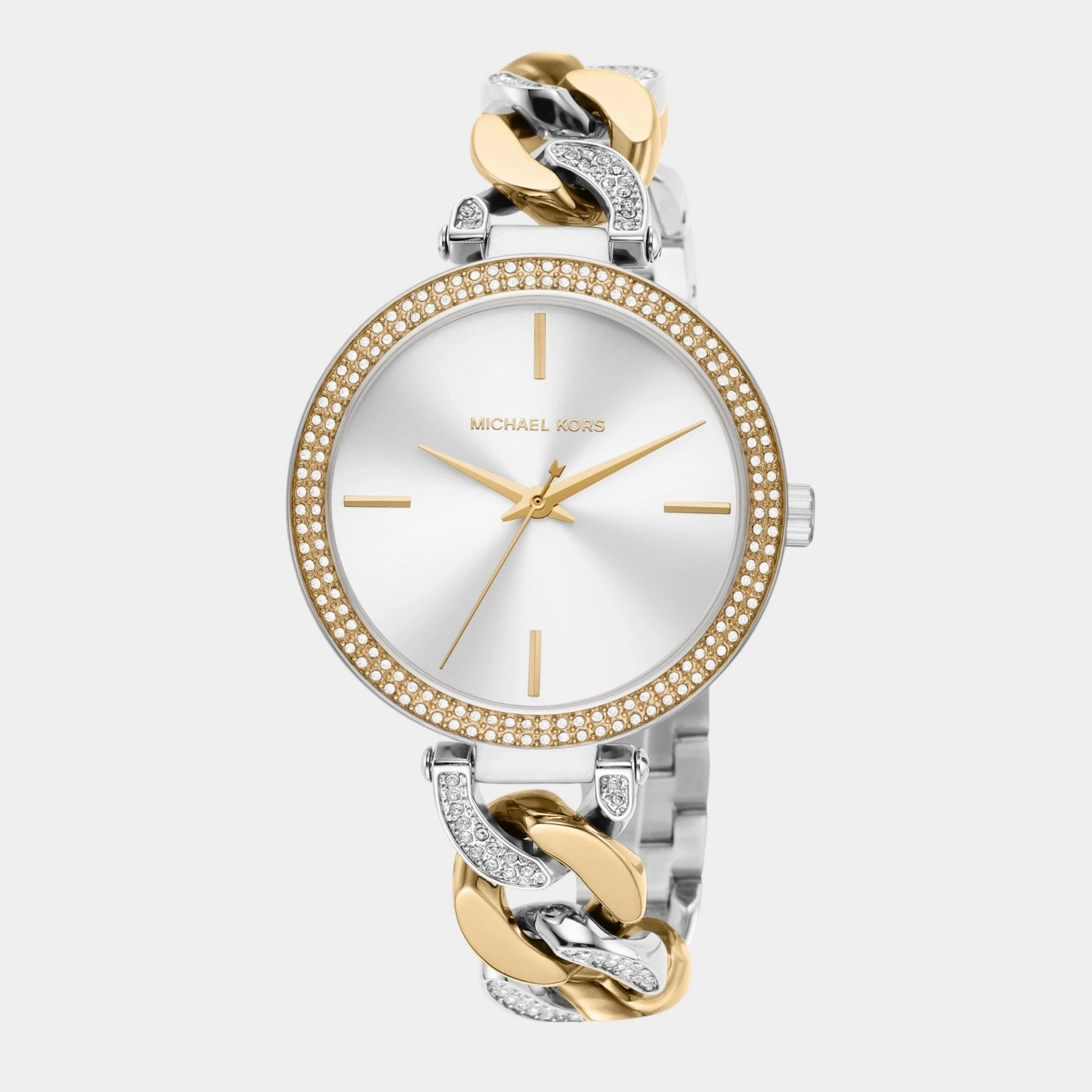 Women Quartz White Dial Analog Stainless Steel Watch MK4633