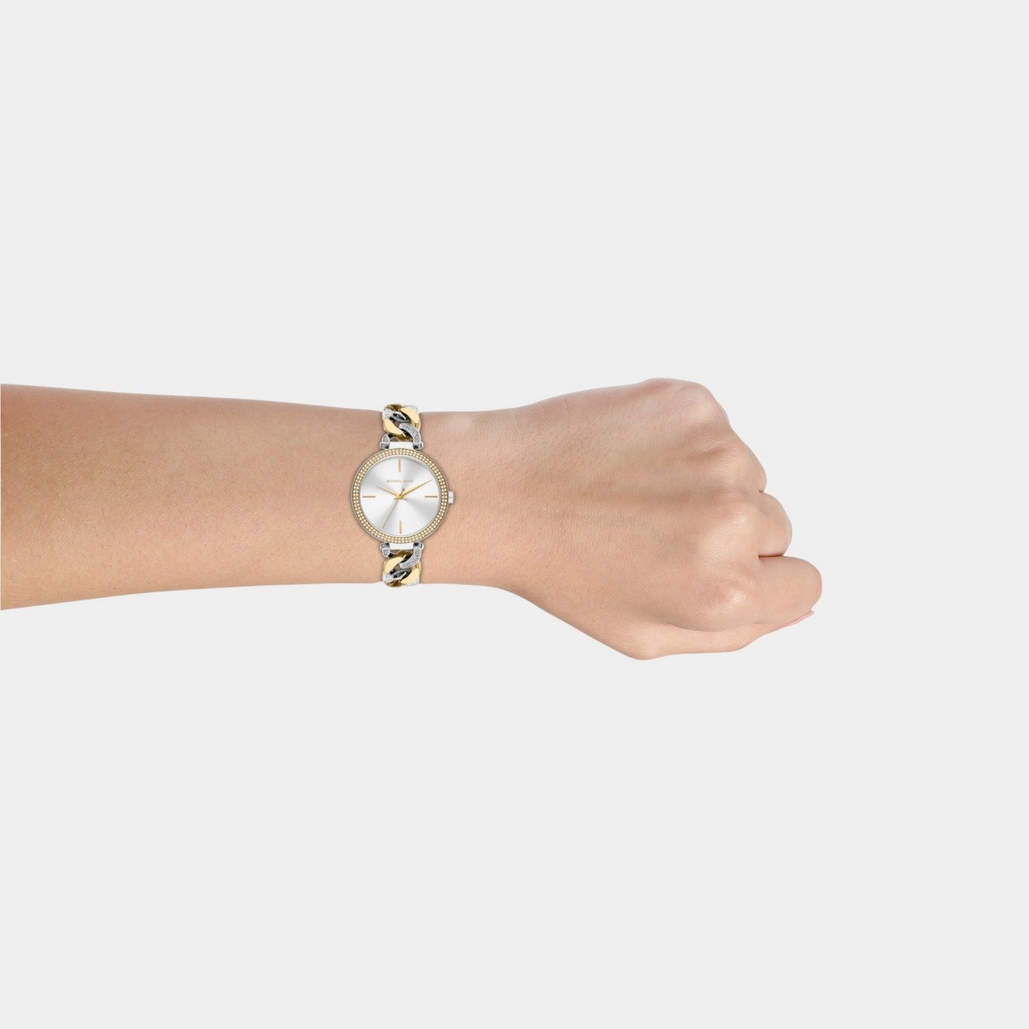 Women Quartz White Dial Analog Stainless Steel Watch MK4633