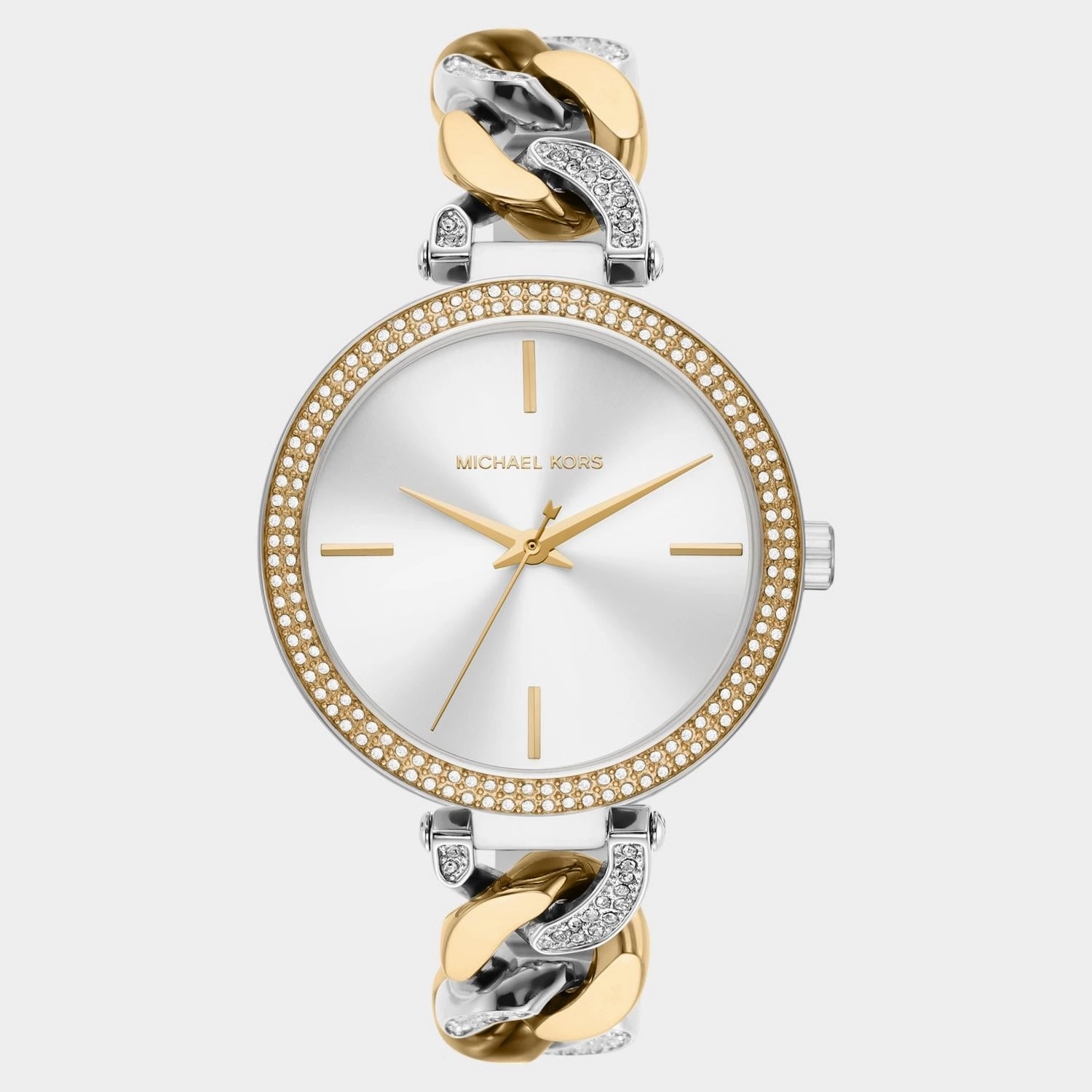 Women Quartz White Dial Analog Stainless Steel Watch MK4633